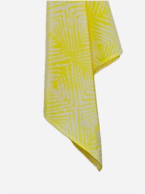 NWT SILKLETTE Soleil 100% Fine Silk Kerchief Scarf YELLOW/WHITE